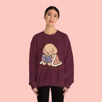 Cozy Reading Puppy Sweatshirt — "Paw Prints On My Soul" Crewneck