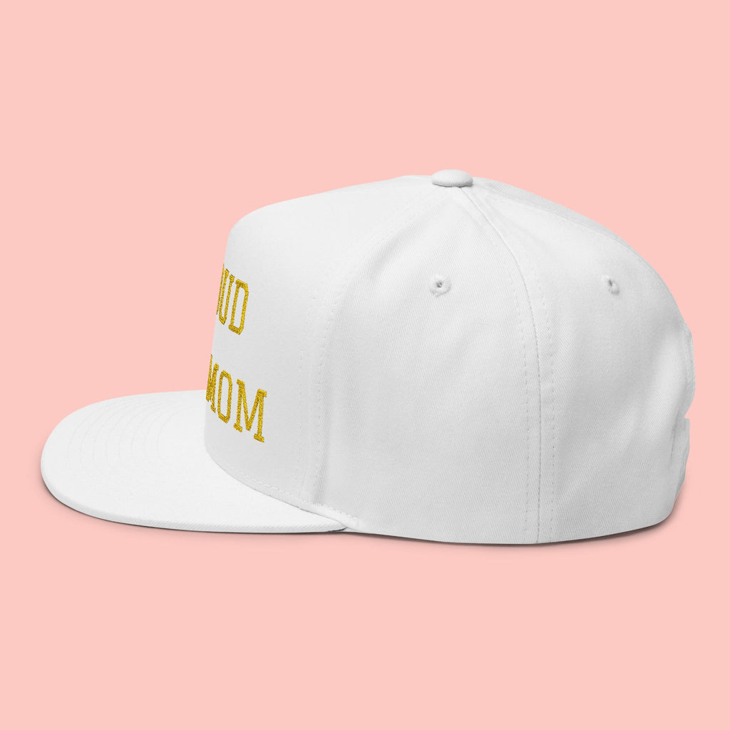 Flat Bill Cap — "Proud Dog Mom" Embroidered Trucker Hat