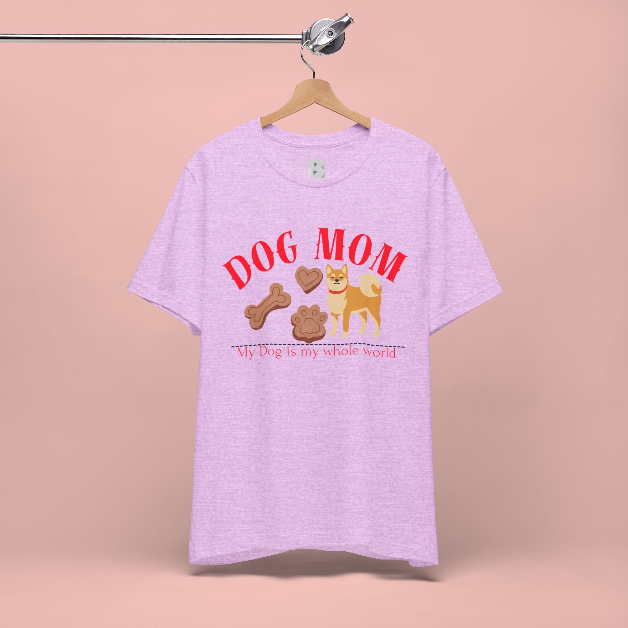 Dog Mom T-Shirt — Cute Shiba & Treats “My Dog Is My Whole World” Tee