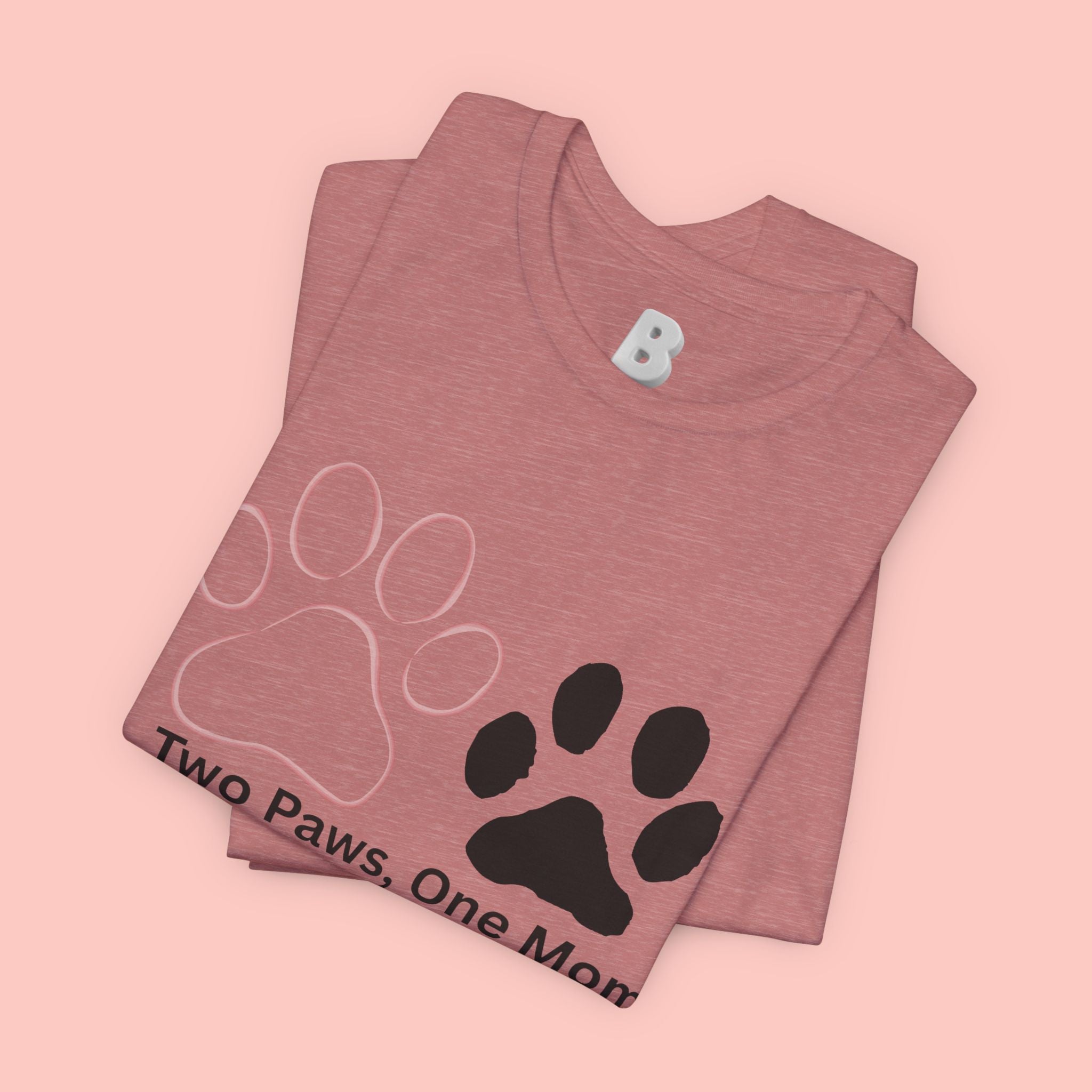 Two Paws, One Mom T-Shirt – Cute Dog Mom Paw Print Tee