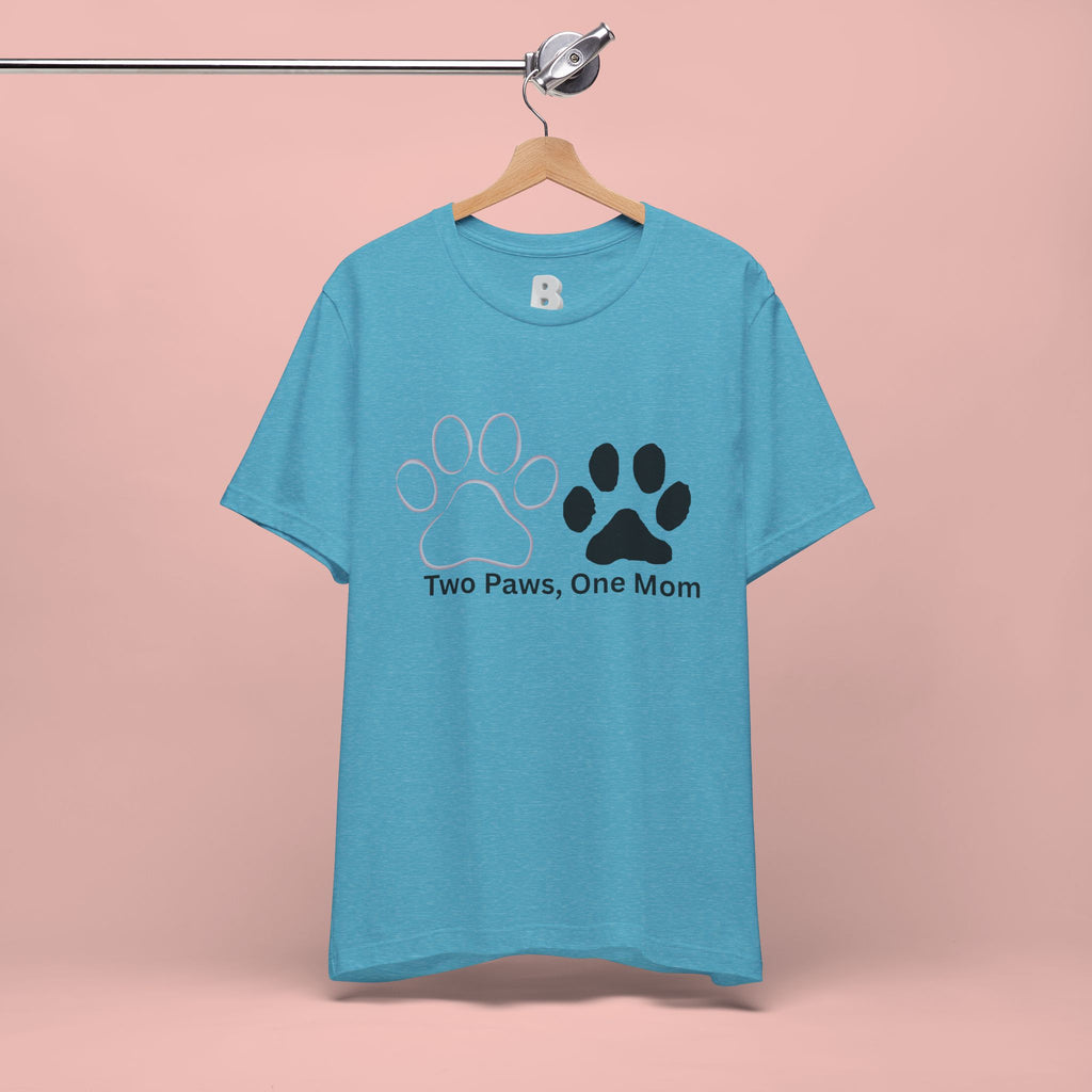 Two Paws, One Mom T-Shirt – Cute Dog Mom Paw Print Tee