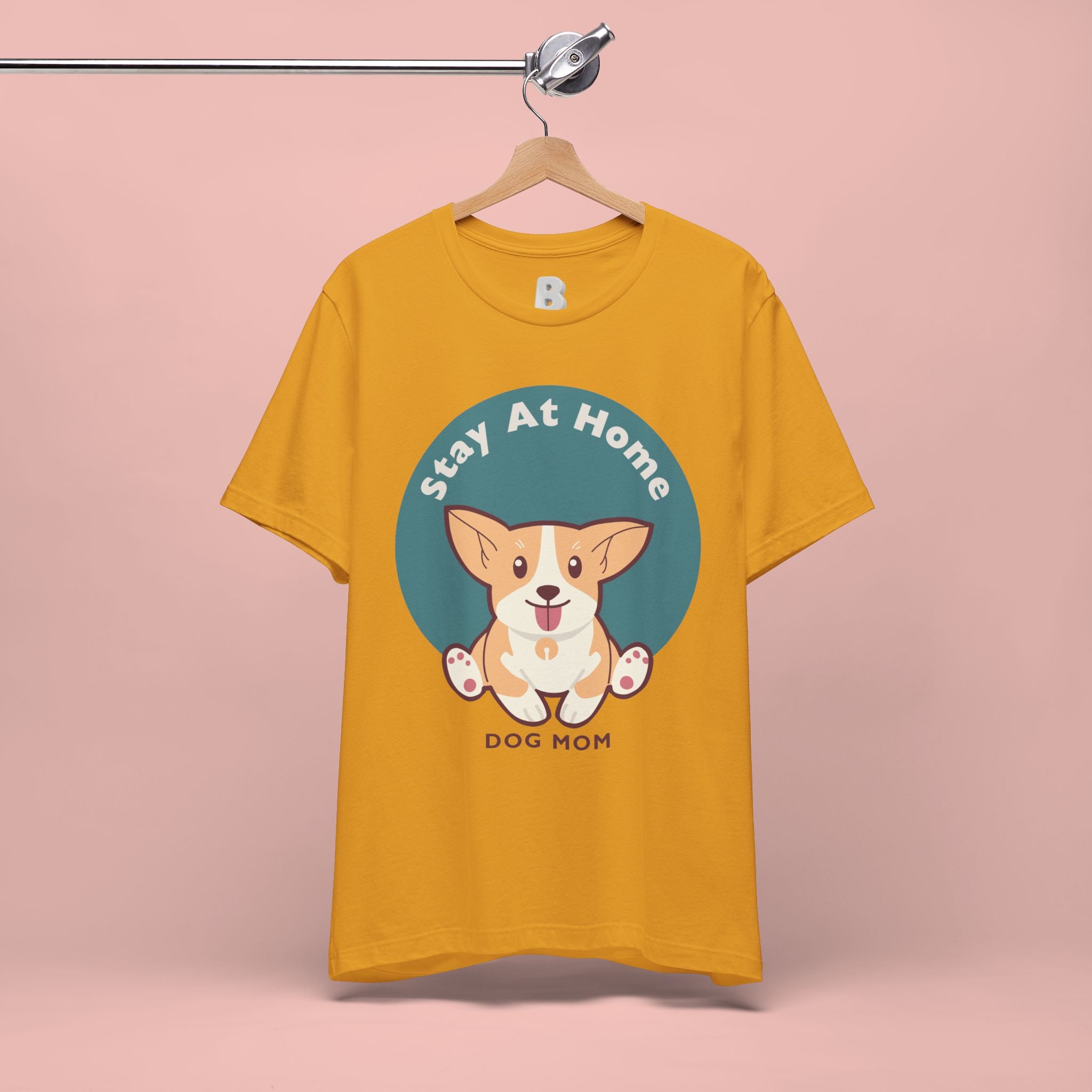 Stay At Home Dog Mom T-Shirt — Cute Corgi Graphic Tee