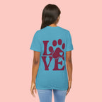Dog Paw "LOVE" Tee - Pet Lover Graphic T-Shirt