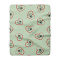 Sherpa Blanket — Mint Heart Paw Print "Dog Mom" Cozy Throw