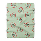 Sherpa Blanket — Mint Heart Paw Print "Dog Mom" Cozy Throw
