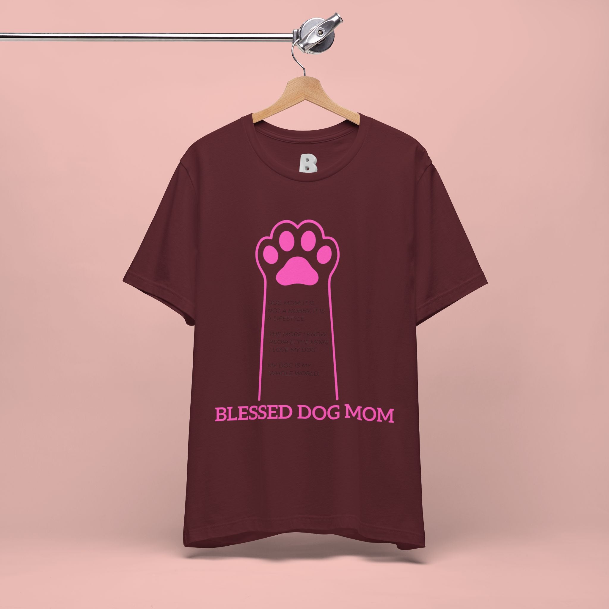 Blessed Dog Mom T-Shirt — Pink Paw Graphic Tee