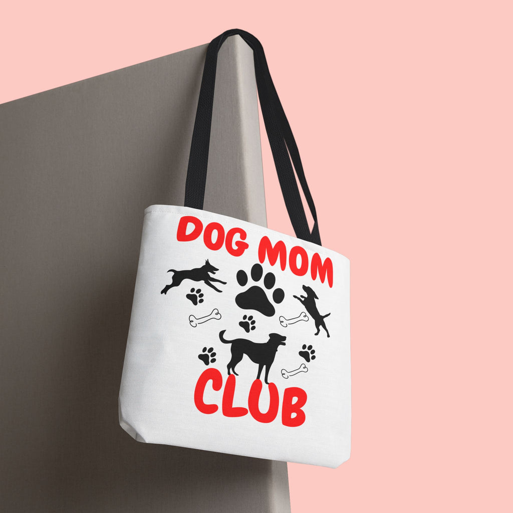 Dog Mom Club Tote Bag – Cute Paw Print Canvas Tote for Dog Lovers