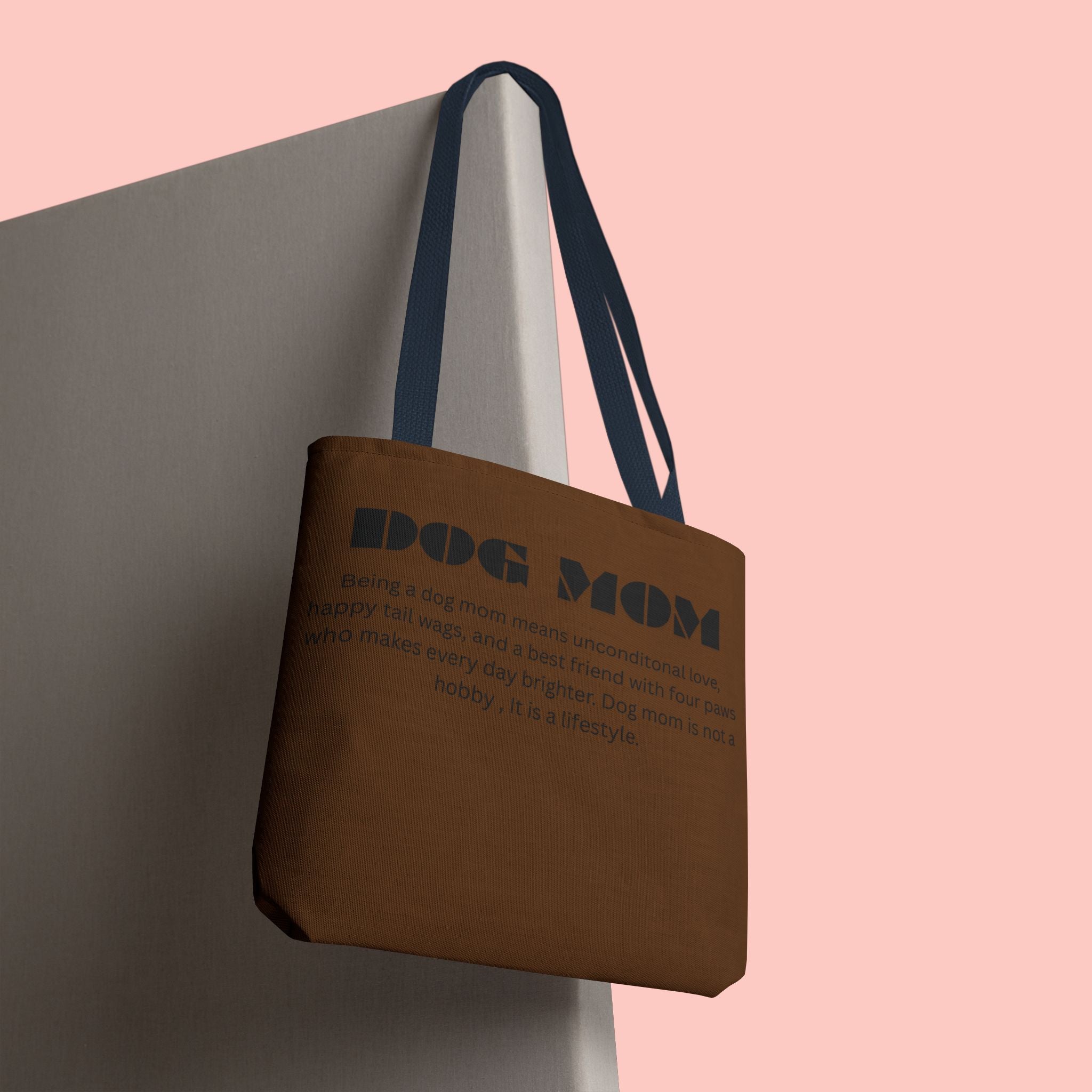 Dog Mom Tote Bag - 'Dog Mom' Printed Canvas Carryall, Gift for Dog Lovers