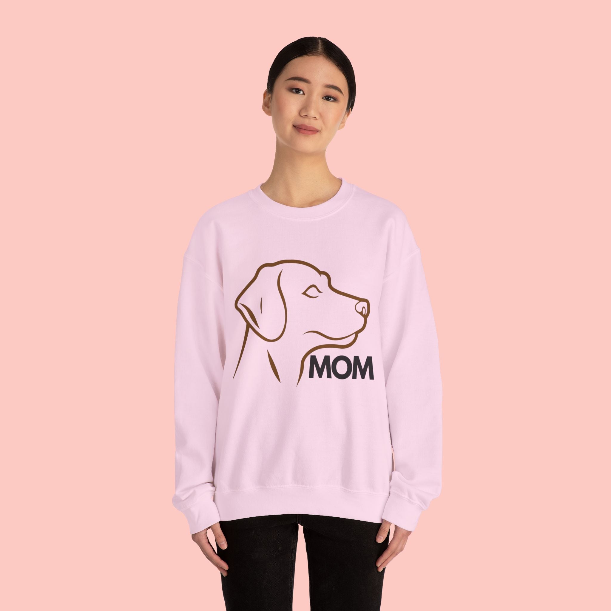 Dog Mom Crewneck Sweatshirt – Minimalist Labrador Outline
