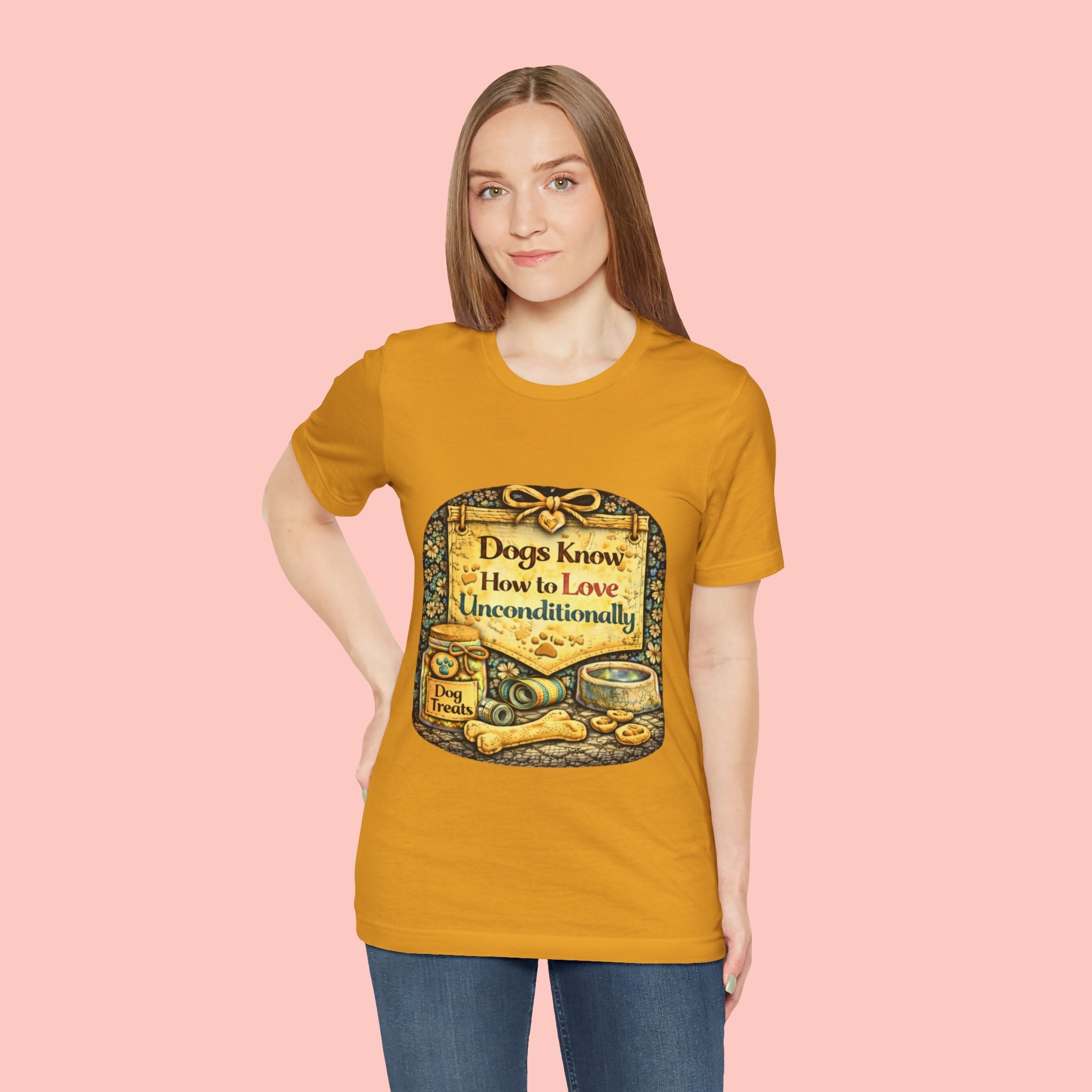 Dog Lovers T‑Shirt – "Dogs Know How to Love Unconditionally" Vintage Design