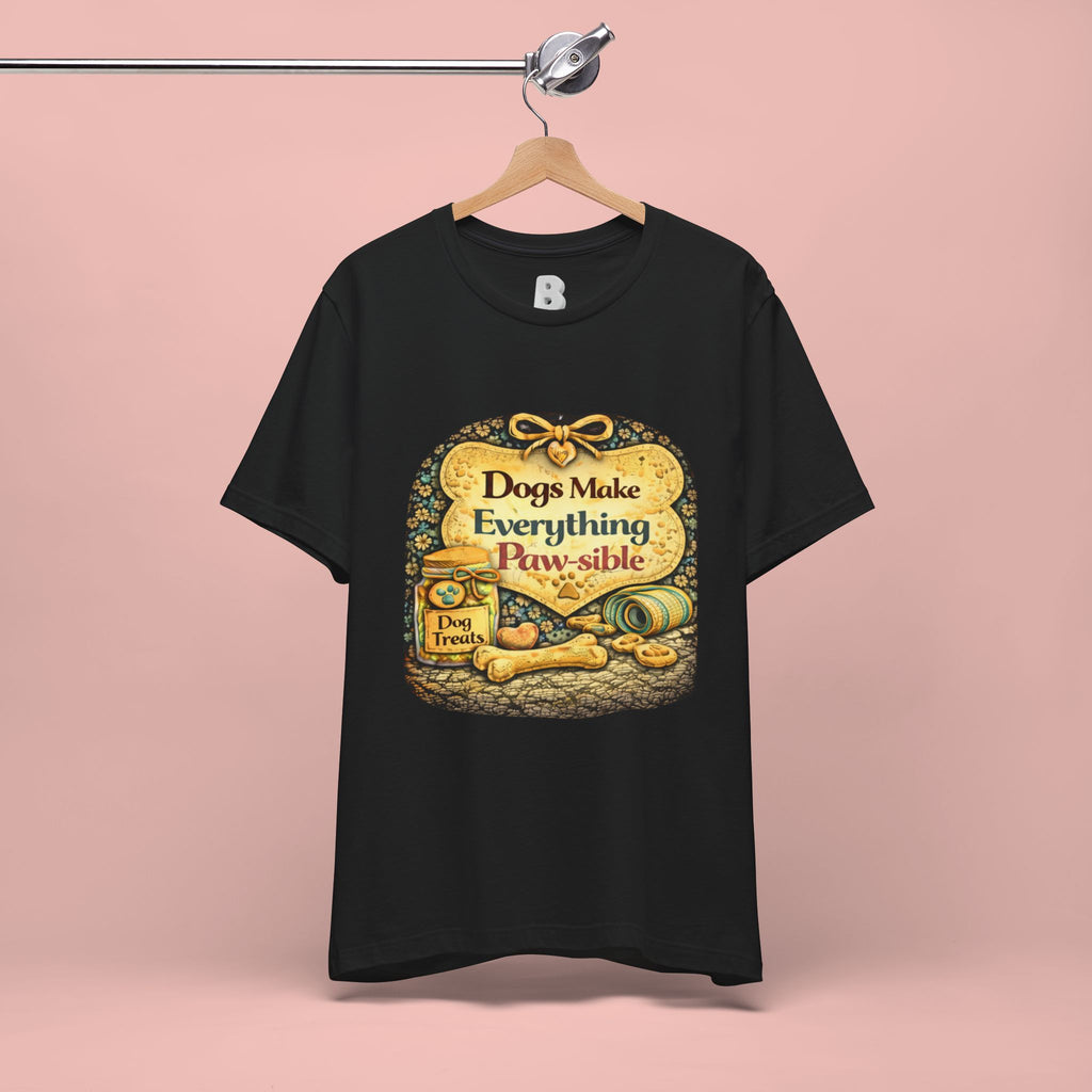 Dog Lover T‑Shirt – "Dogs Make Everything Paw‑sible" Vintage Pet Rescue Tee