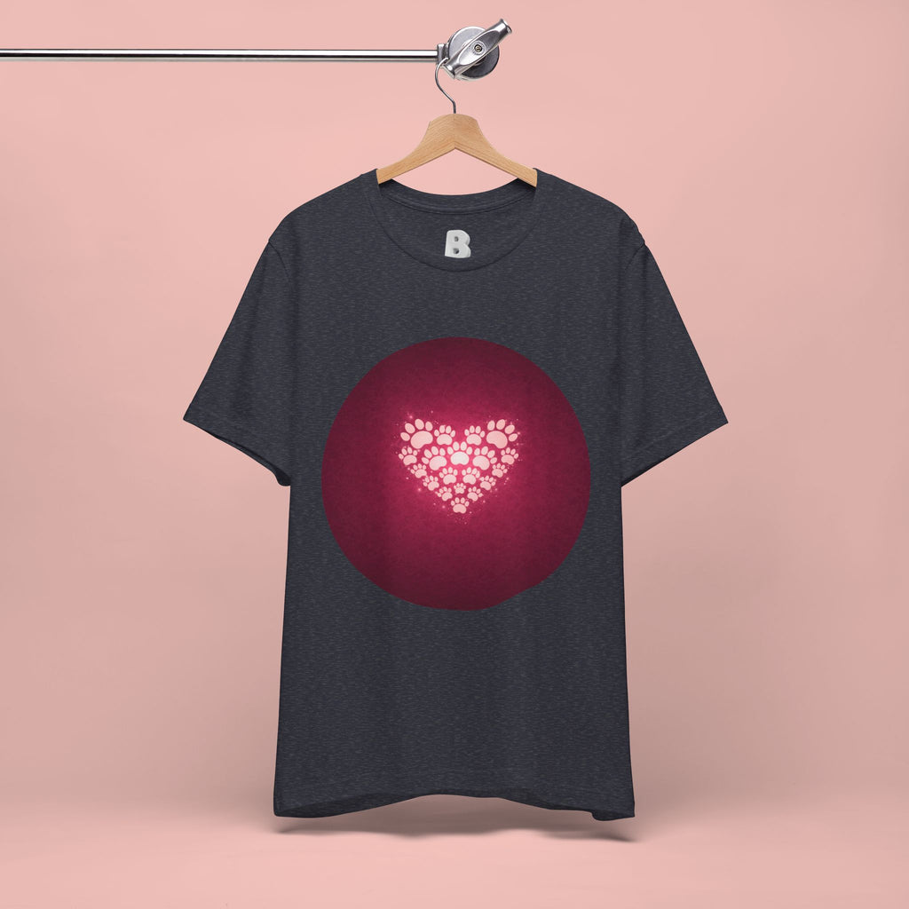 Paw Print Heart T‑Shirt — Cute Pet Lover Tee