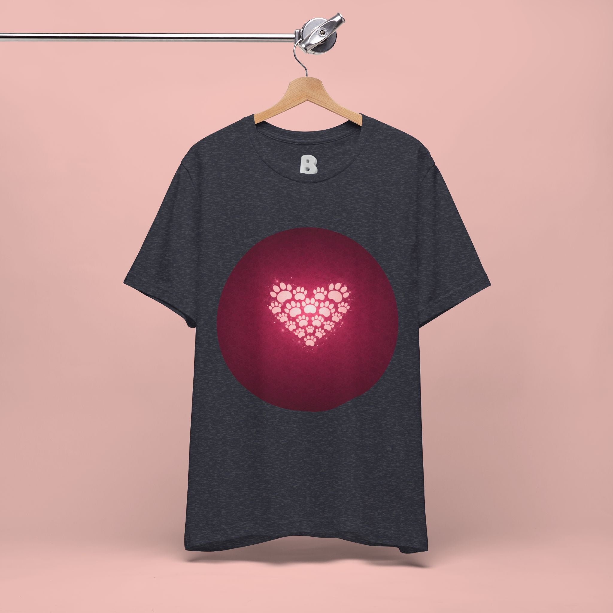 Paw Print Heart T‑Shirt — Cute Pet Lover Tee