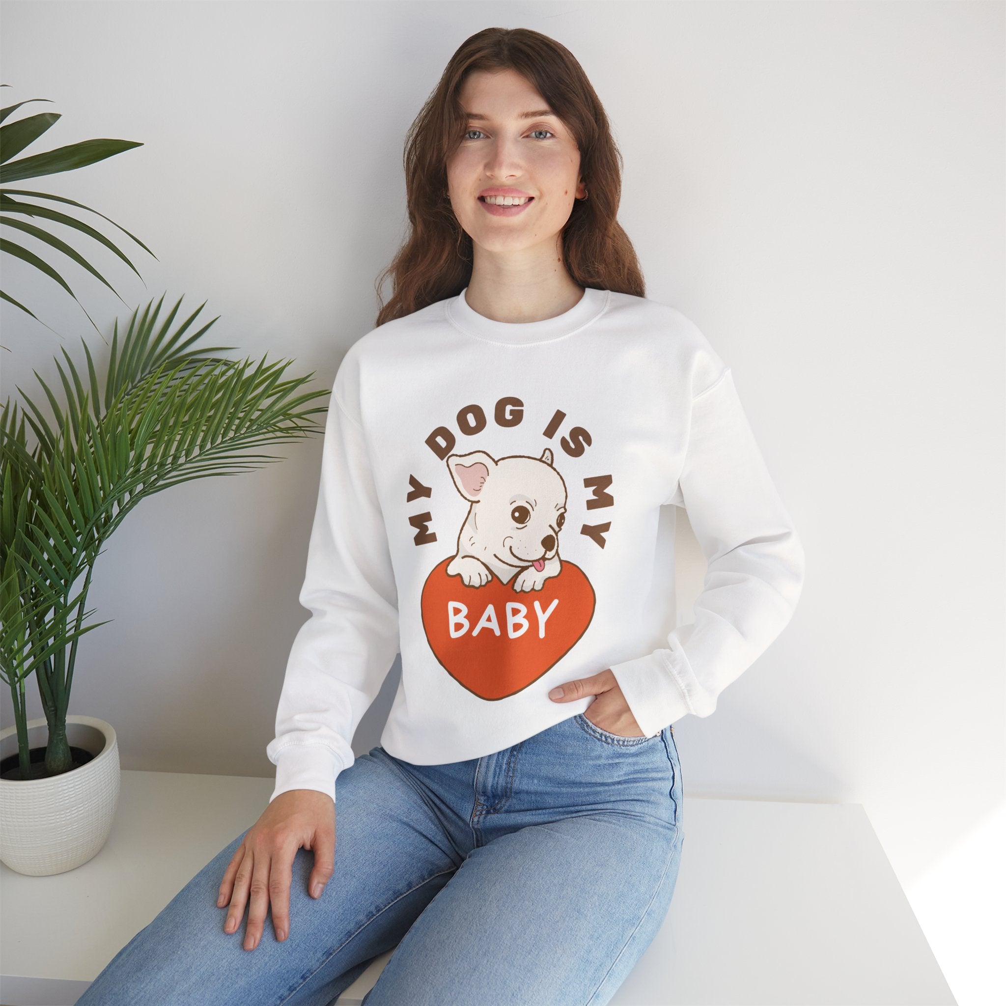 Dog Is My Baby Sweatshirt — Cute Puppy Heart Graphic Crewneck
