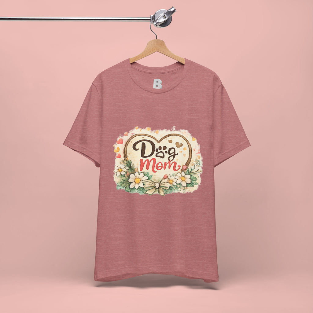 Dog Mom T-Shirt – Floral Heart Paw Design
