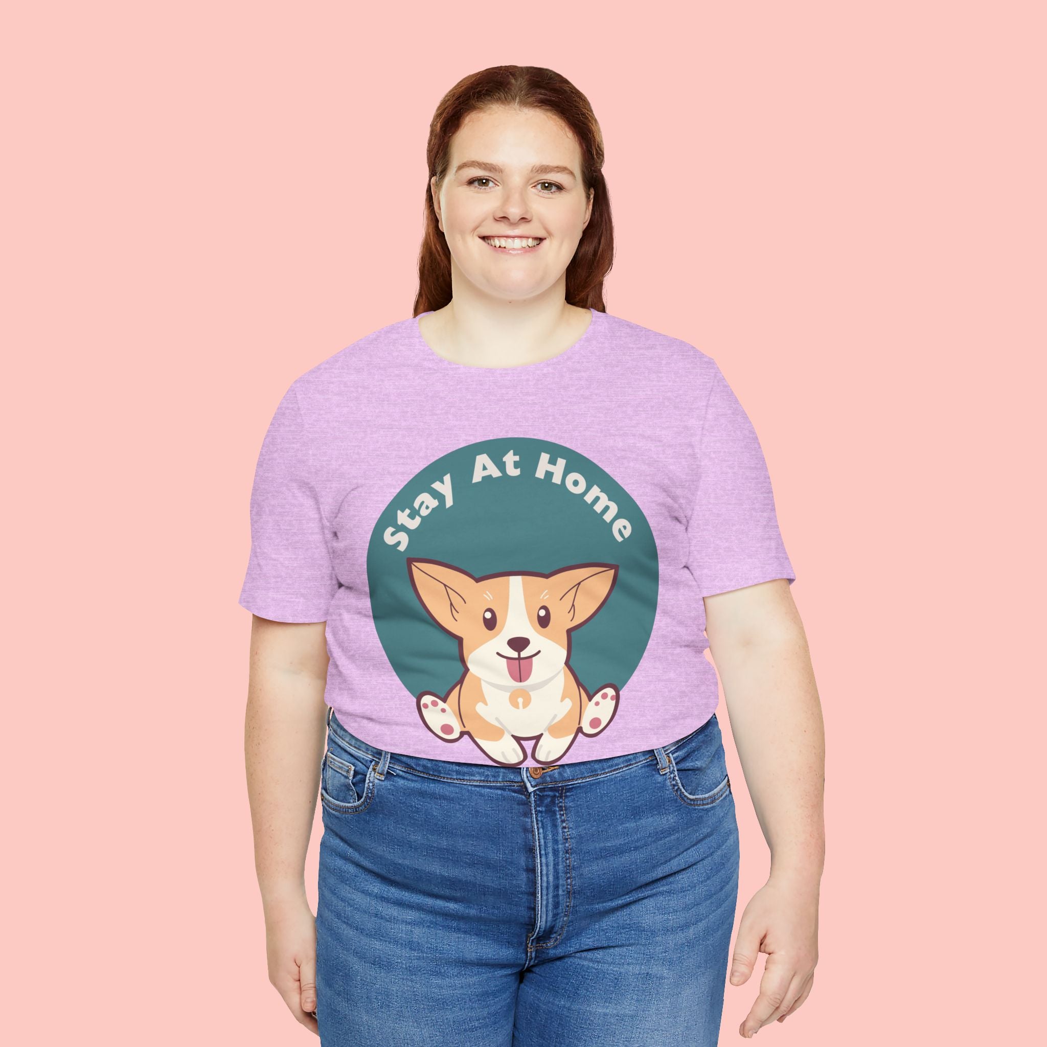 Stay At Home Dog Mom T-Shirt — Cute Corgi Graphic Tee