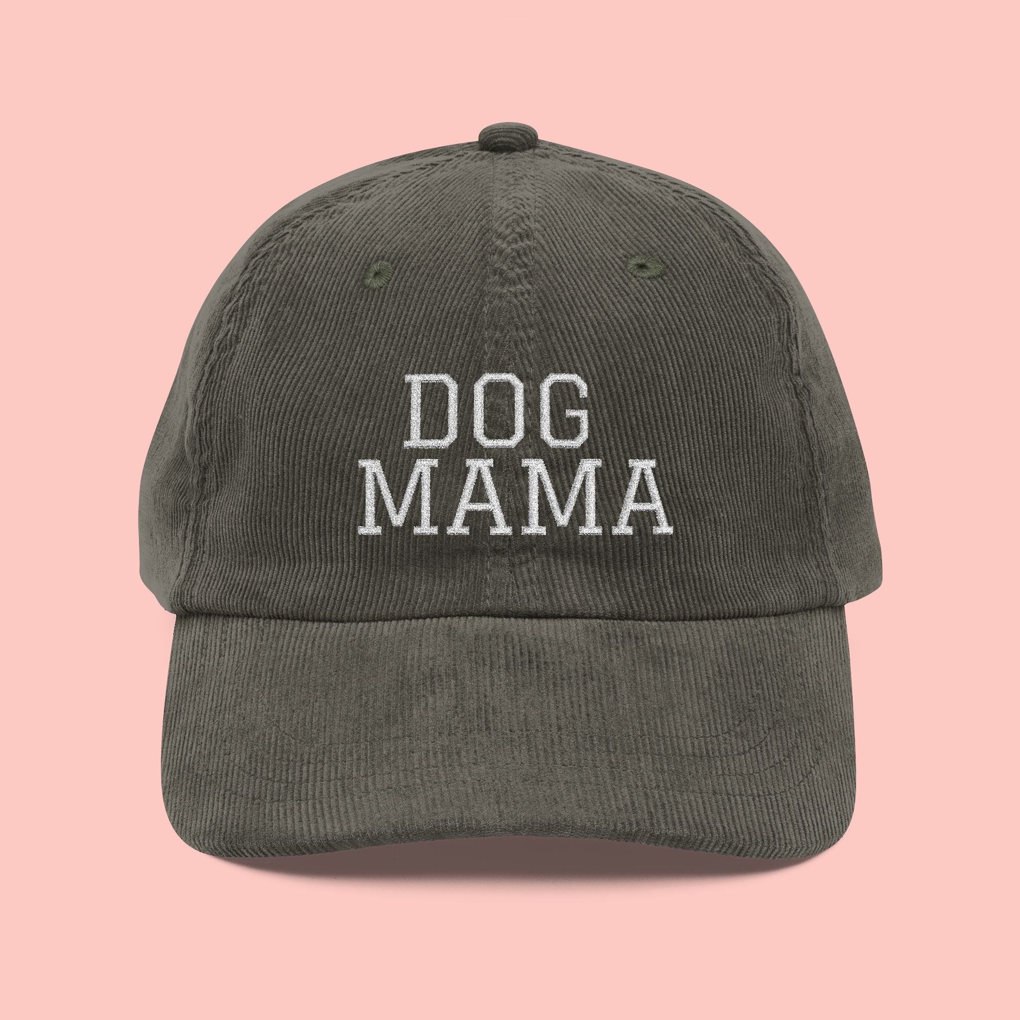 Dog Mama Vintage Corduroy Cap — Embroidered Pet Mom Baseball Hat