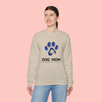 Dog Mom Crewneck Sweatshirt – Blue Paw Graphic "Dog Mom"