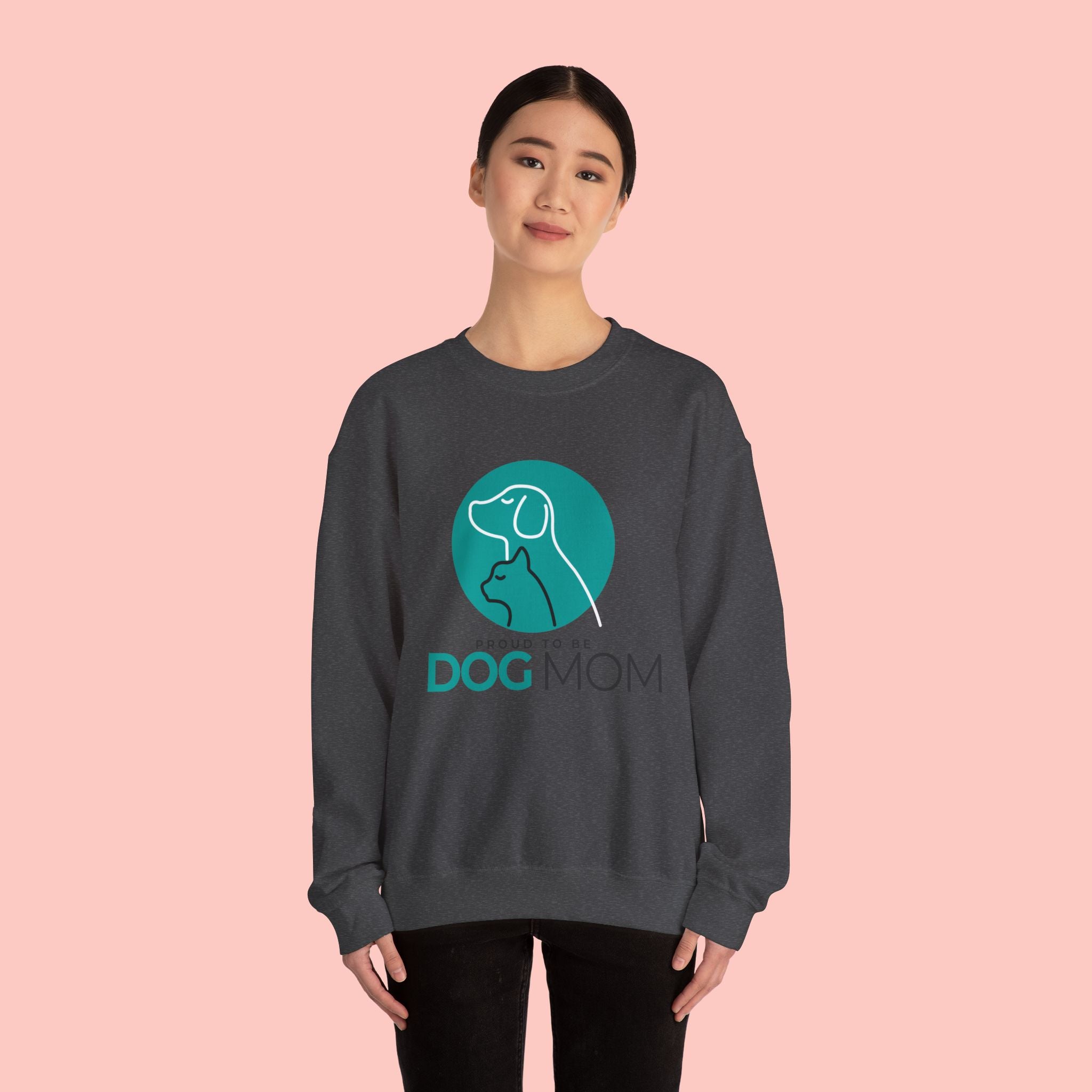 Dog Mom Crewneck Sweatshirt – Proud To Be Dog Mom Graphic Pullover