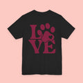 Dog Paw "LOVE" Tee - Pet Lover Graphic T-Shirt