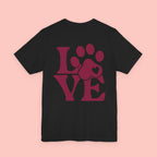 Dog Paw "LOVE" Tee - Pet Lover Graphic T-Shirt