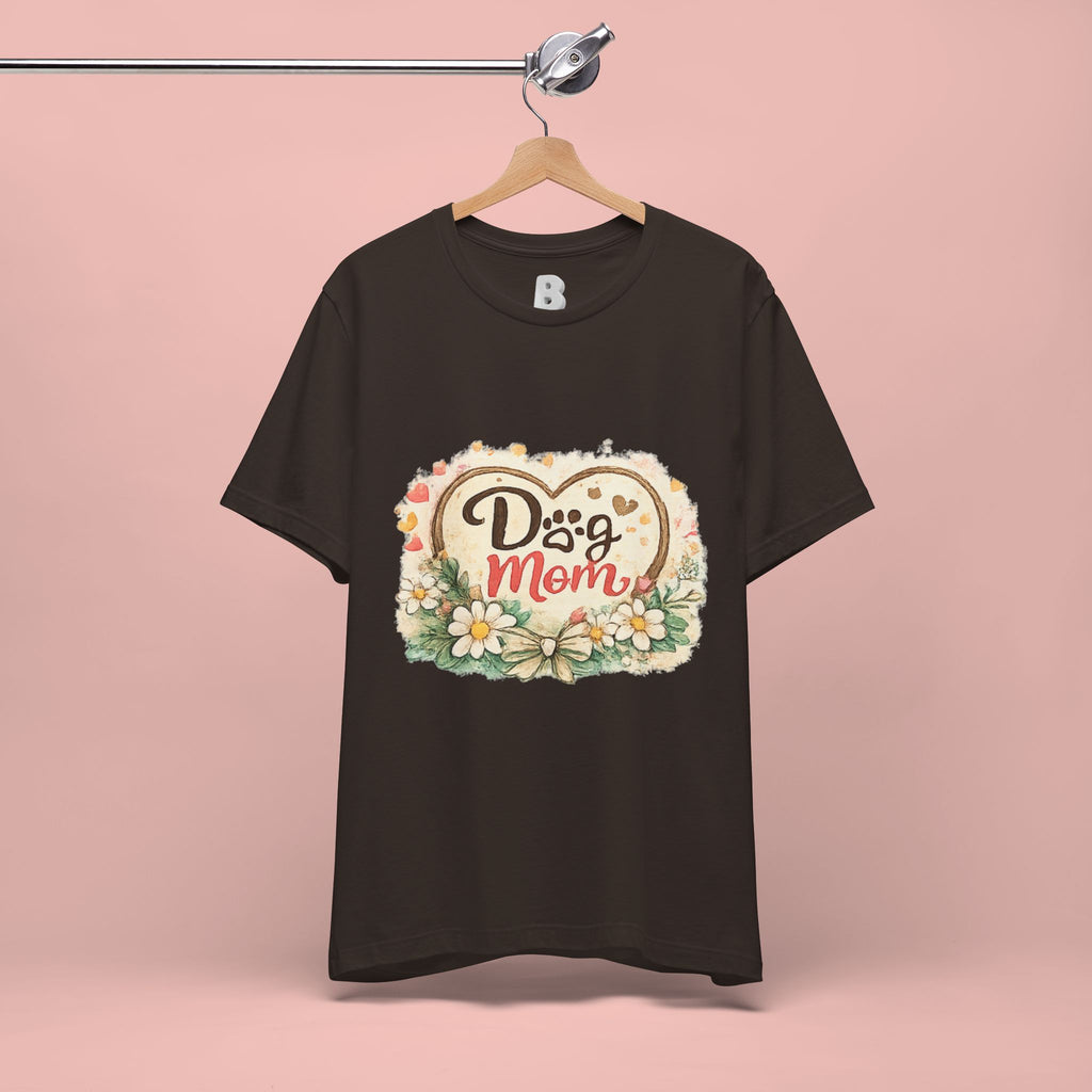 Dog Mom T-Shirt – Floral Heart Paw Design