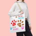 Dog Mom Tote Bag – "Fur Baby" Paw Print AOP Tote