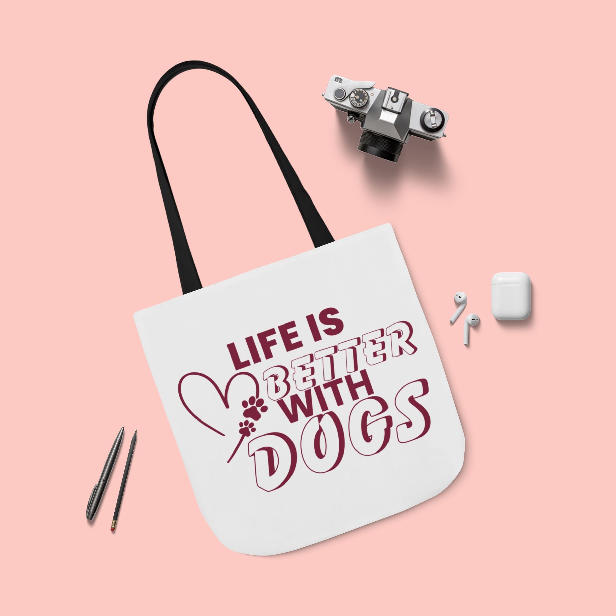 Life Is Better With Dogs Canvas Tote Bag