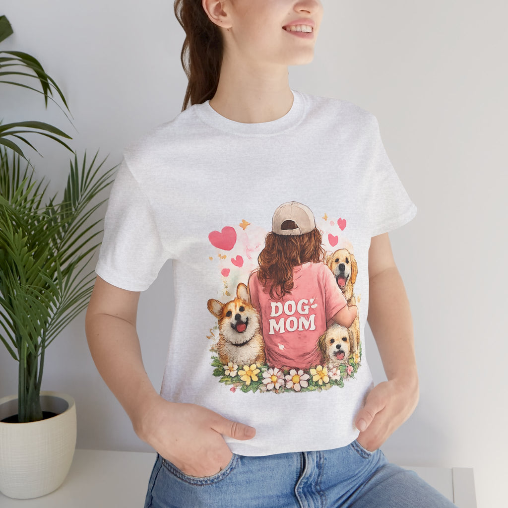 Dog Mom T-Shirt - Cute Woman with Dogs Graphic Tee