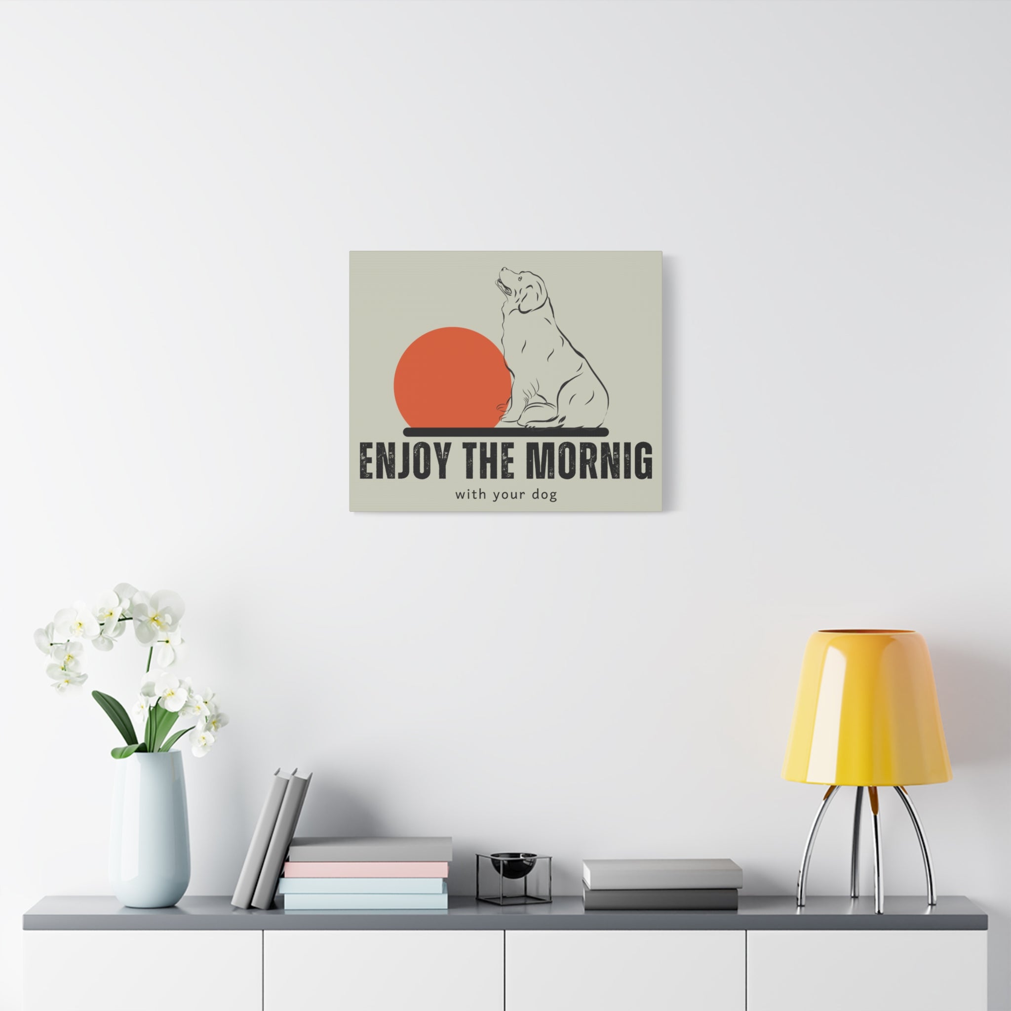 Enjoy the Morning with Your Dog Canvas