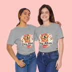 Dog Mom T-Shirt – Cute Golden Retriever Design with Hearts & Paw Prints