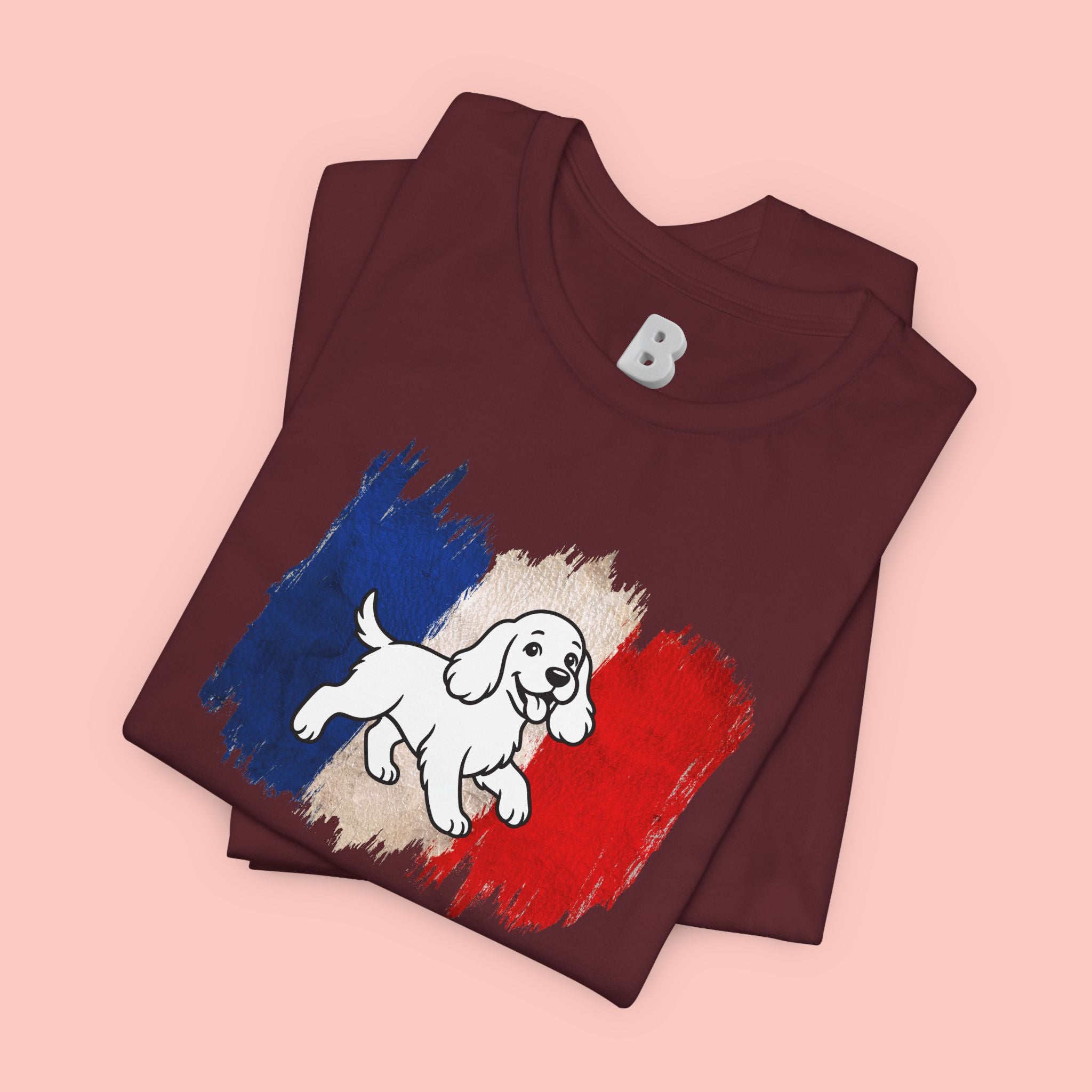 Love Your Dog Like Me T-Shirt — French Flag Heart Puppy Tee