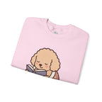 Cozy Reading Puppy Sweatshirt — "Paw Prints On My Soul" Crewneck