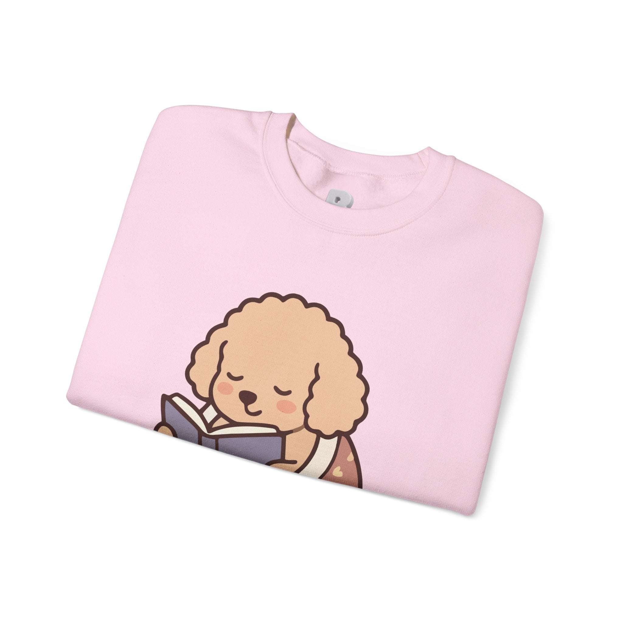 Cozy Reading Puppy Sweatshirt — "Paw Prints On My Soul" Crewneck