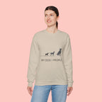 My Dog > People Sweatshirt - Cute Dog Silhouette Crewneck for Dog Lovers