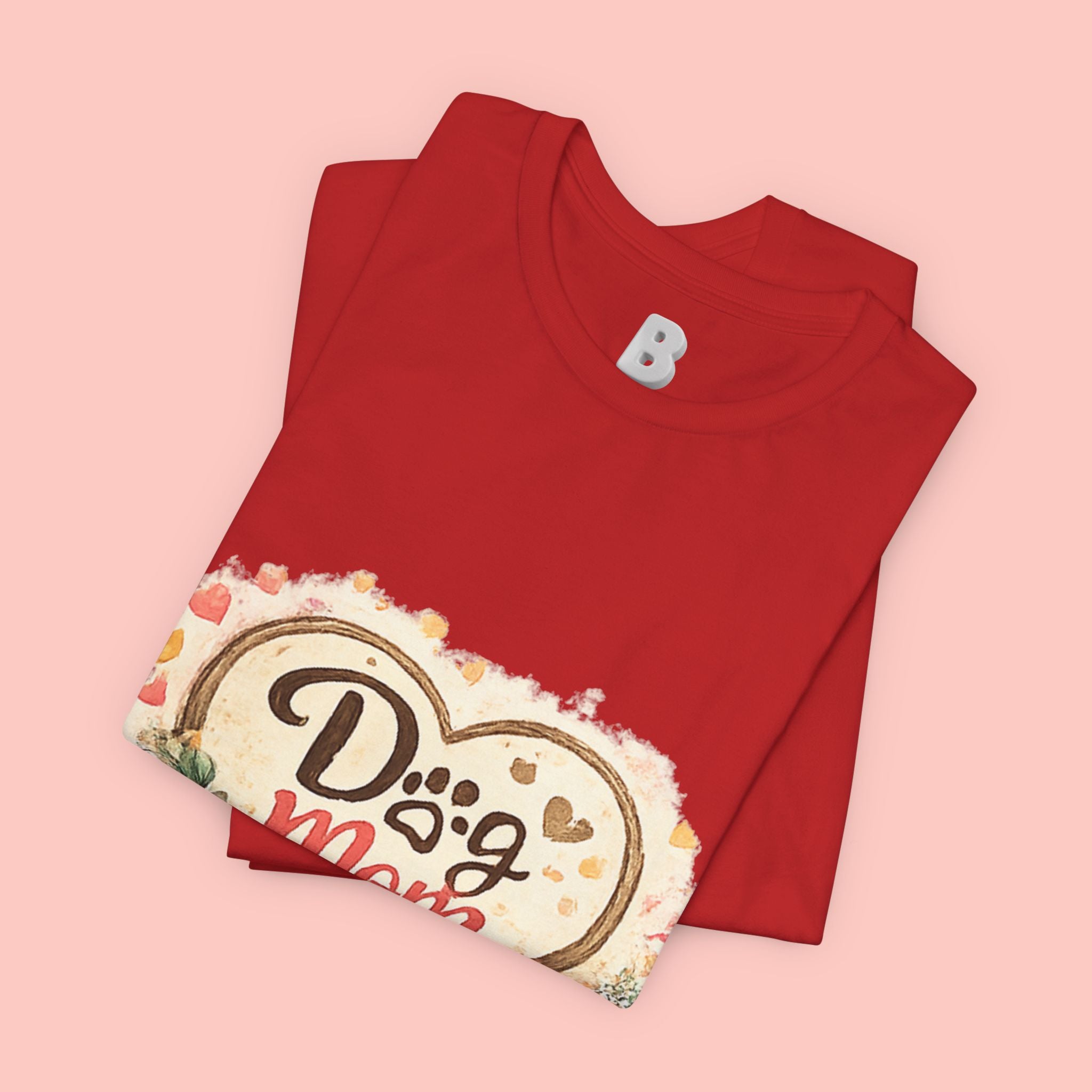 Dog Mom T-Shirt – Floral Paw Heart Graphic Tee