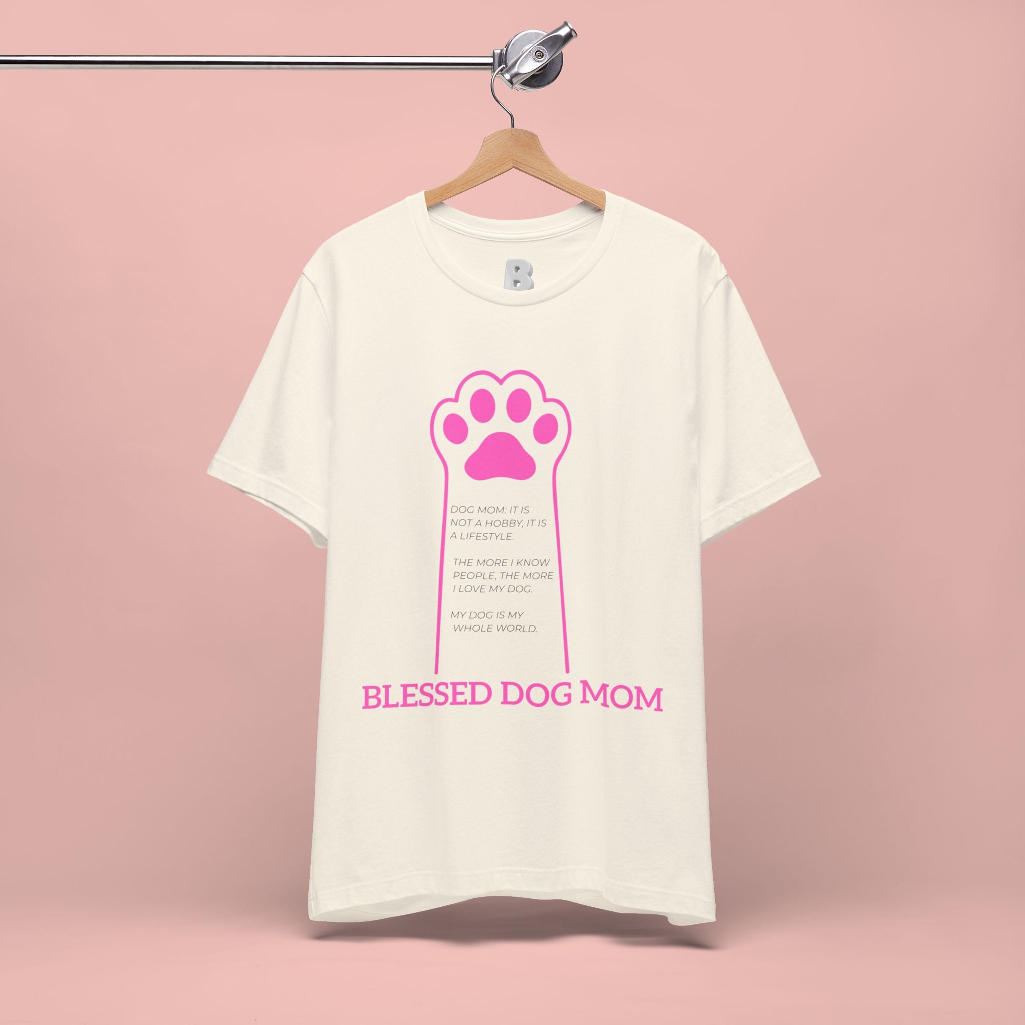 Blessed Dog Mom T-Shirt — Pink Paw Graphic Tee