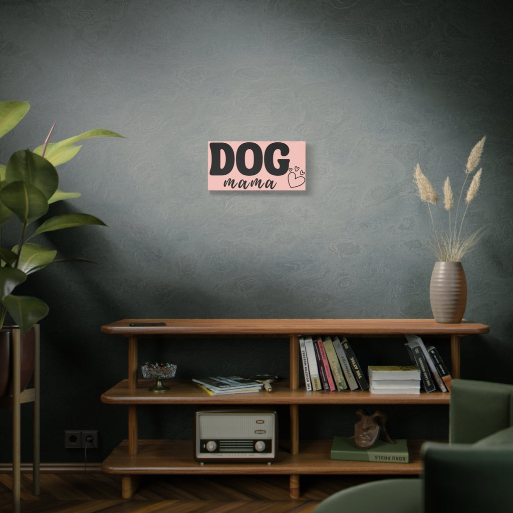 Dog Mama Pink Canvas Wall Art — Heart Pet Mom Decor