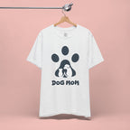 Dog Mom T‑Shirt — Paw Print with Dog & Puppy Graphic