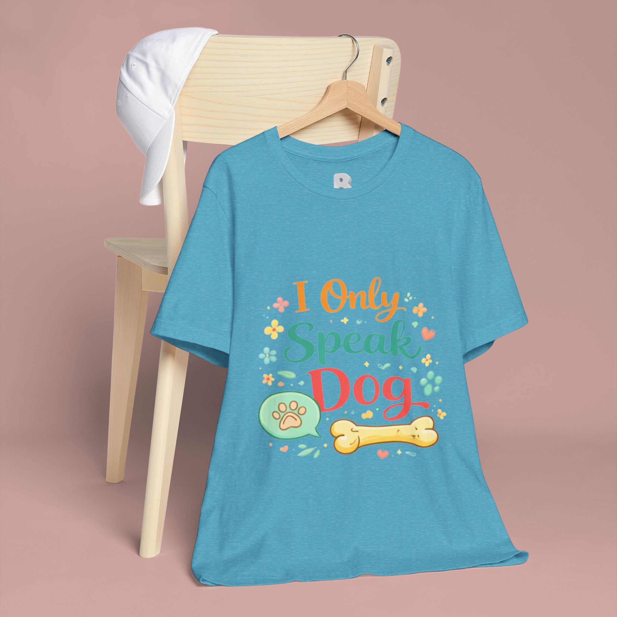 Dog Lover T‑Shirt – "I Only Speak Dog" Cute Paw & Bone Graphic Tee