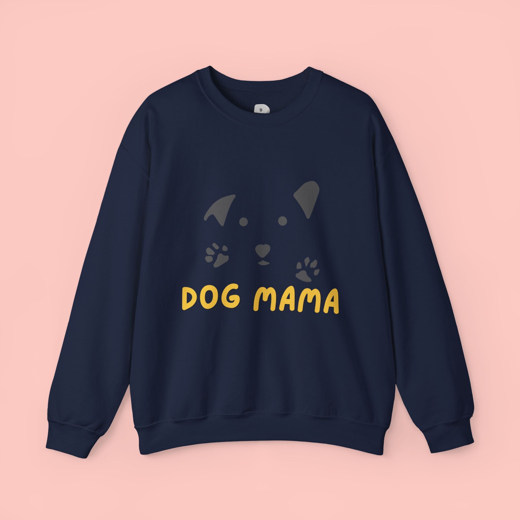 Dog Mama Crewneck Sweatshirt – Cute Paw Print & Puppy Graphic