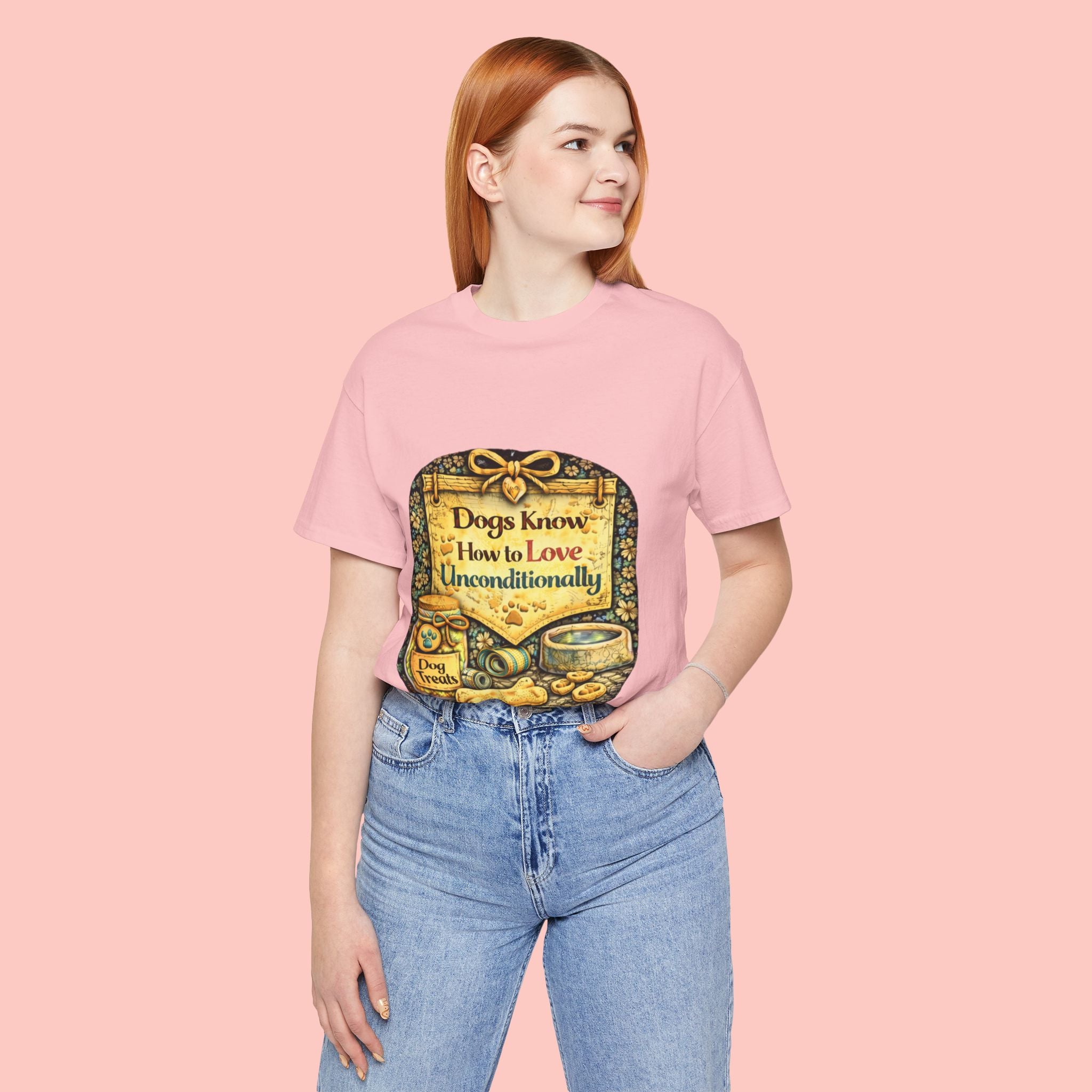 Dog Lovers T‑Shirt – "Dogs Know How to Love Unconditionally" Vintage Design