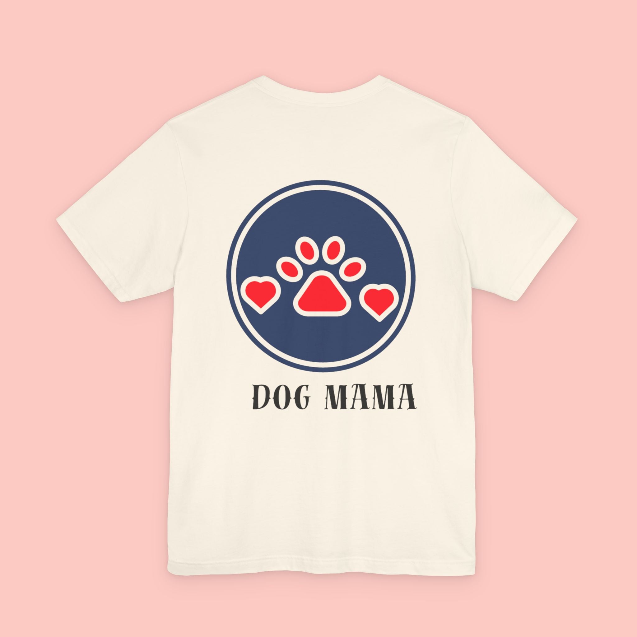 Dog Mama Tee - Paw Print Heart Graphic Short Sleeve Shirt
