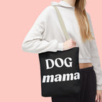 Dog Mama Tote Bag — Black Canvas Pet Lover Tote