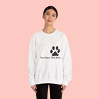 Crewneck Sweatshirt – "Two Paws, One Mom" Paw Print Mom Gift