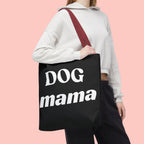 Dog Mama Tote Bag — Black Canvas Pet Lover Tote