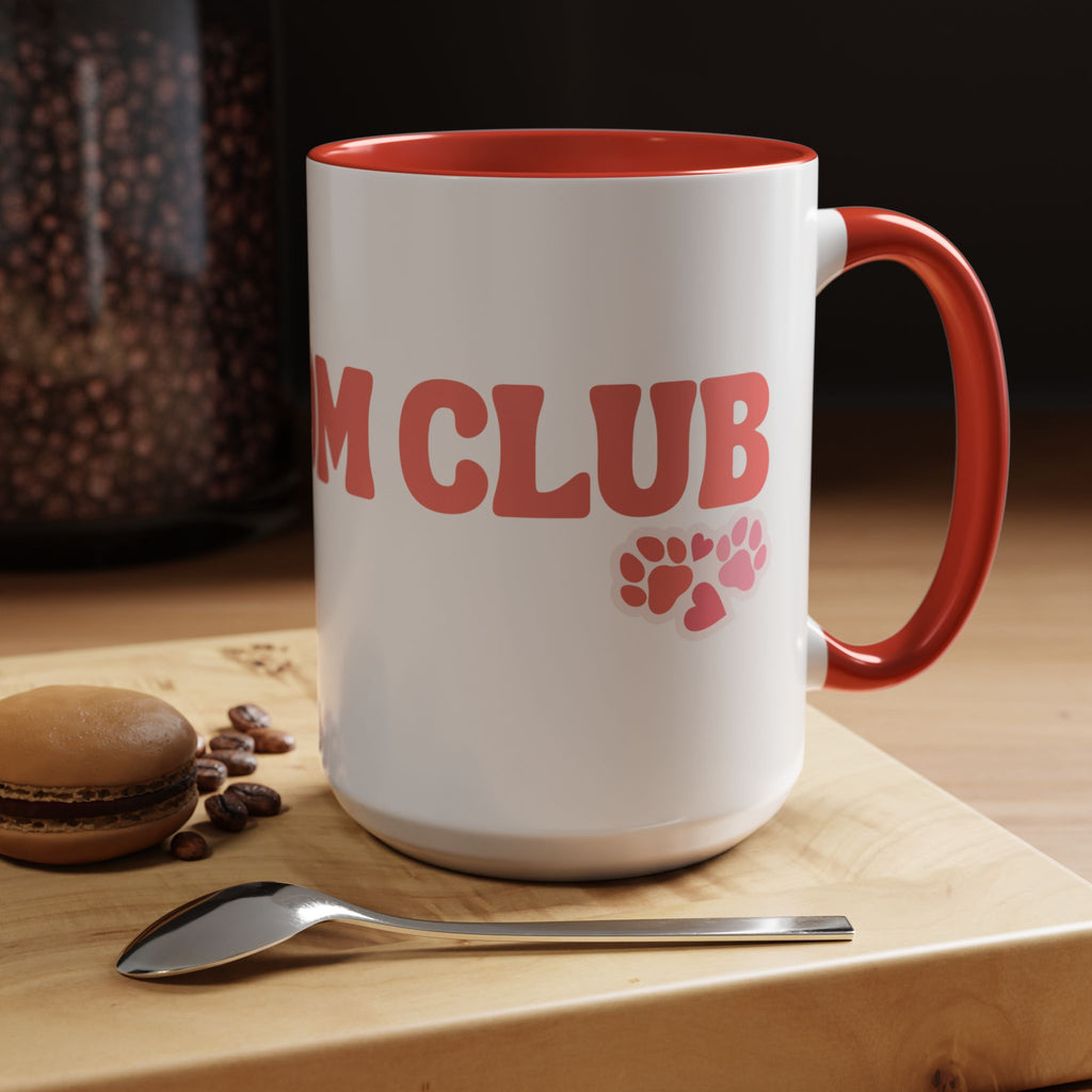 Mom Club Coffee Mug — Cute Paw Print Accent Mug for Dog Moms (11/15 oz)