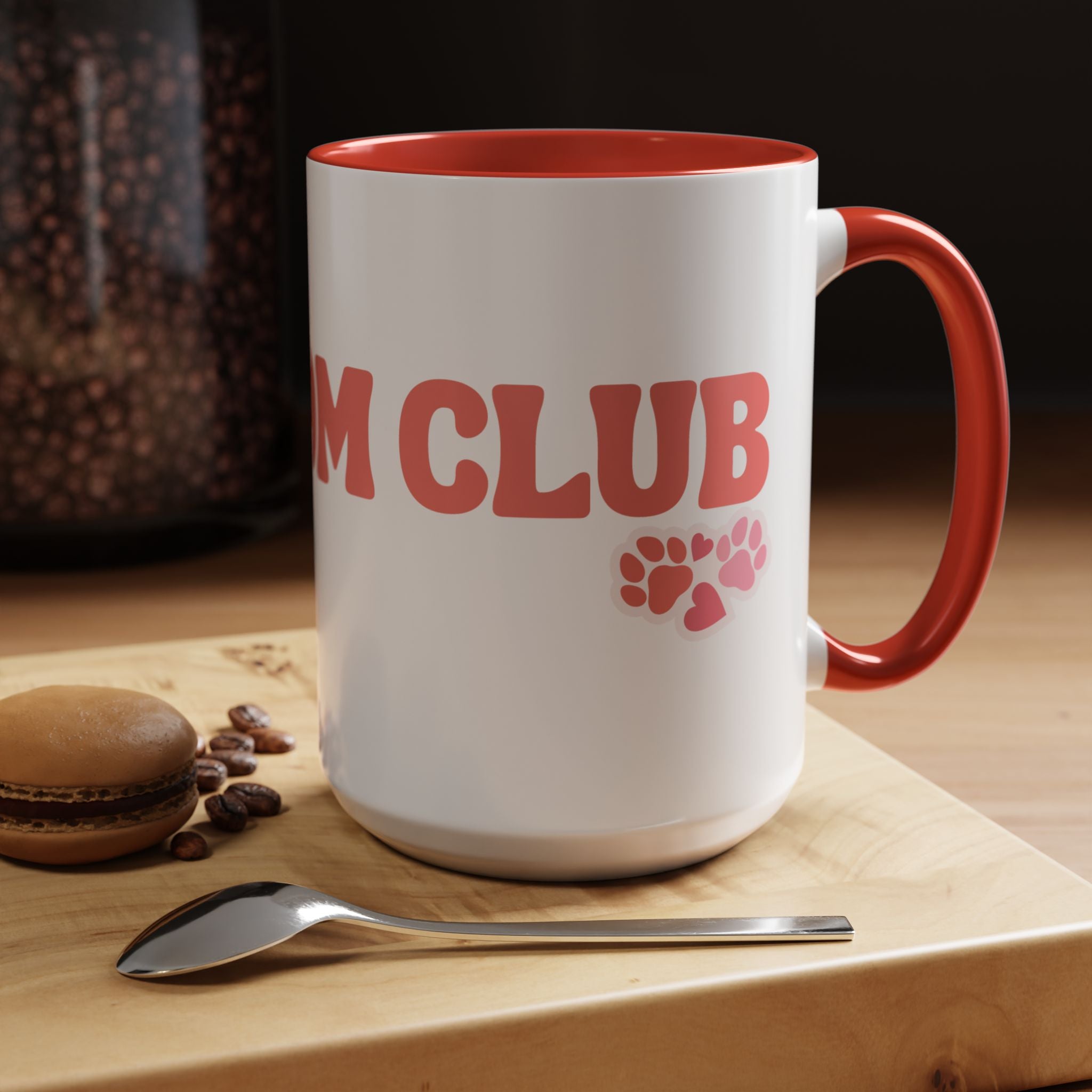 Mom Club Coffee Mug — Cute Paw Print Accent Mug for Dog Moms (11/15 oz)
