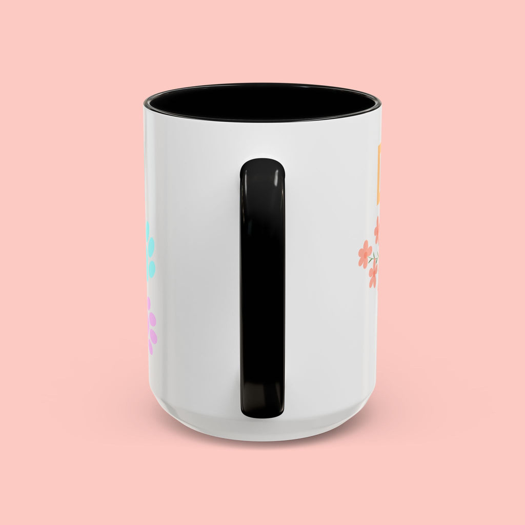 Dog Mom Club Accent Coffee Mug – Colorful Paw Print 11/15oz