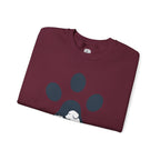 Dog Mom Crewneck Sweatshirt - Paw Print & Silhouette Graphic